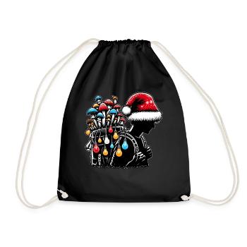 Pilzjäger Pilzjagd Weihnachtsmütze - Turnbeutel - Schwarz - Vorne
