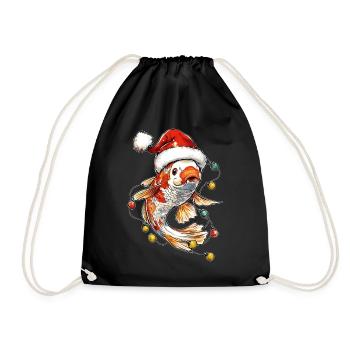 Nishikigoi carpe carpe koi poisson chapeau de Noël - Sac de sport léger - noir - Devant