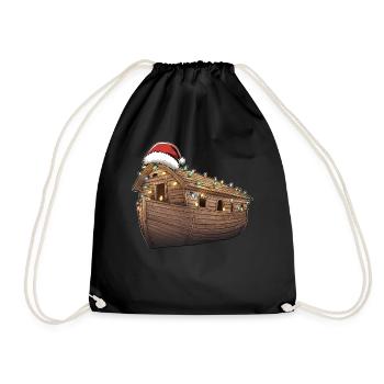 Arche de Noé Chapeau de Noël Noël - Sac de sport léger - noir - Devant