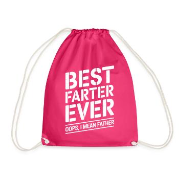 Furz Spruch Furzen Papa Pups Lustige Furz Geschenk - Turnbeutel - Fuchsia - Vorne