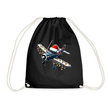 Avion RC modèle avion pilote chapeau de Noël Noël - Sac de sport léger - noir - Devant
