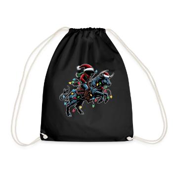 Rodeo Barrel Racer Barrel Racing Weihnachtsmütze - Turnbeutel - Schwarz - Vorne