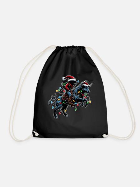 Rodeo Barrel Racer Chapeau de Père Noël de course de barils - Sac de sport léger - noir