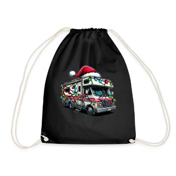RV Camping Wohnmobil Wohnmobil Urlaub Weihnachten - Turnbeutel - Schwarz - Vorne