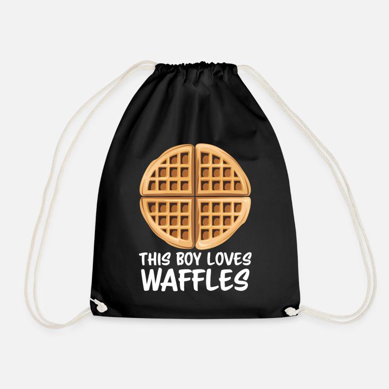 Waffeln Spruch Dessert Lustiges Waffeln Geschenk - Turnbeutel - Schwarz