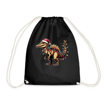 Spinosaurus Dinosaurier Weihnachtsmütze Xmas - Turnbeutel - Schwarz - Vorne
