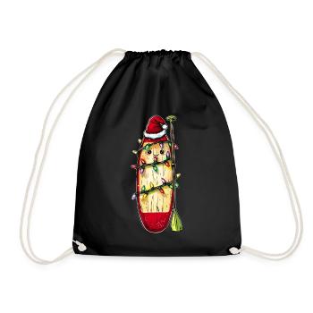 Niedliche Kawaii SUP Stand Up Paddling Weihnachtsm - Turnbeutel - Schwarz - Vorne