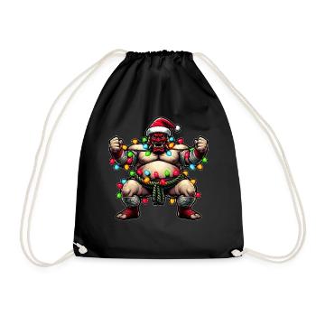 Sumo Wrestling Japanese Sumo Wrestler - Drawstring Bag - black - Front