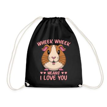 Guinea Pig Saying, Guinea Pig Gift - Drawstring Bag - black - Front