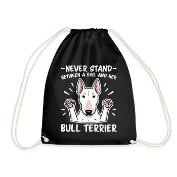 Bull terrier en disant, fille blague, Bull Terrier cadeau - Sac de sport léger - noir - Devant