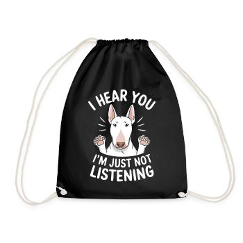 Bullterrier Spruch Lustiges Bullterrier Geschenk - Turnbeutel - Schwarz - Vorne