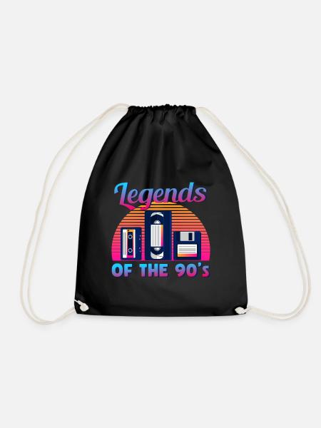 Legenden der 90er Jahre / Retro Design - Turnbeutel - Schwarz