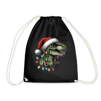 T-Rex Tyrannosaurus rex Dinosaurier Weihnachtsmütz - Turnbeutel - Schwarz - Vorne