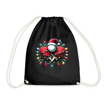 Tennis de table Joueur de ping-pong Père Noël - Sac de sport léger - noir - Devant