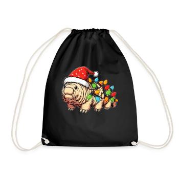 Tardigrade Water Bear Microbiology Christmas Hat - Drawstring Bag - black - Front