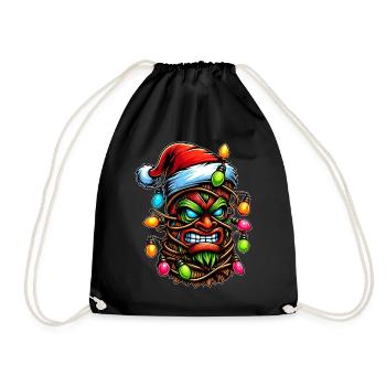 Tiki Luau Hawaïen Hawaïen Tiki Masque Noël Maman - Sac de sport léger - noir - Devant