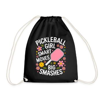 Pickleball Saying Girl Joke Pickleball Gift - Drawstring Bag - black - Front