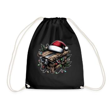 Woodworker Woodworking Carpentry Christmas - Drawstring Bag - black - Front