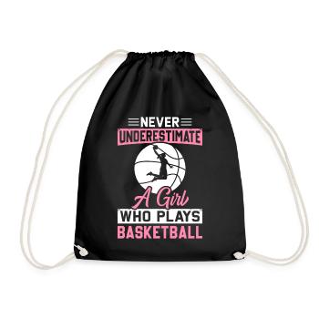 Never underestimate a girl who plays basketball s - Drawstring Bag - black - Front