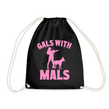 Belgian Malinois Girl Gals With Mals - Drawstring Bag - black - Front