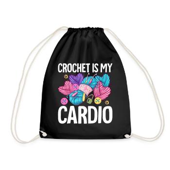 Crochet Tricot Yarn Lover Crochet Is My Heart - Sac de sport léger - noir - Devant
