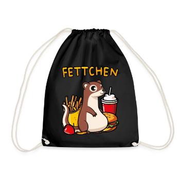Dickes Frettchen - das Fettchen - Turnbeutel - Schwarz - Vorne