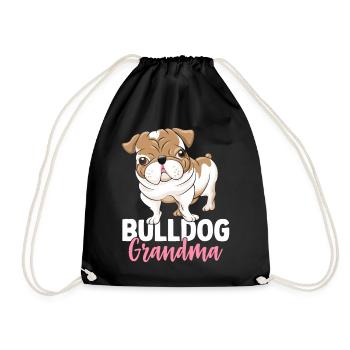 Bulldogge Großmutter Bulldoggenliebhaberin - Turnbeutel - Schwarz - Vorne