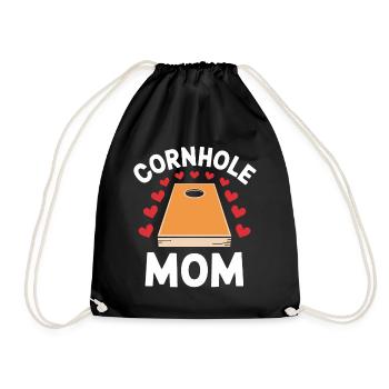 Cornhole Spruch Mama Lustiges Cornhole Geschenk - Turnbeutel - Schwarz - Vorne