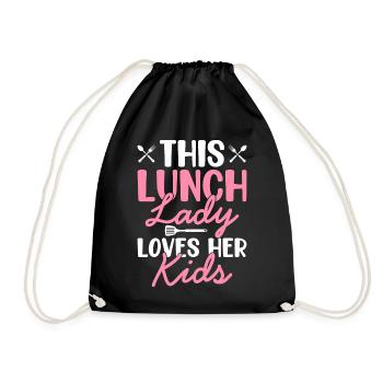 Employée de la cafétéria Cette dame du déjeuner l’aime - Sac de sport léger - noir - Devant