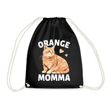 Tabby Katze Orange Katze Mama Orange Mama - Turnbeutel - Schwarz - Vorne