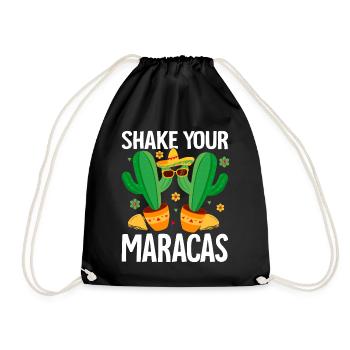 Funny Cinco De Mayo Mexican Fiesta Shaker - Drawstring Bag - black - Front