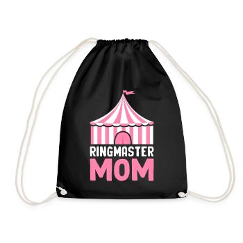 Ringmaster Mom Circus Party Carnival - Drawstring Bag - black - Front