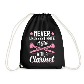 Ne sous-estimez jamais la clarinette fille drôle - Sac de sport léger - noir - Devant