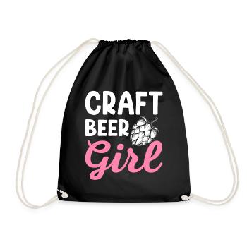 Bière artisanale fille drôle maison brasserie houblon brasseur - Sac de sport léger - noir - Devant