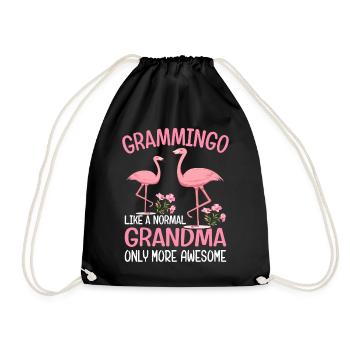 Flamingo Oma Grammingo Normale Oma Nur mehr Awesom - Turnbeutel - Schwarz - Vorne