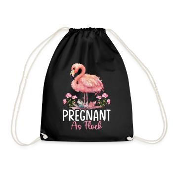 Flamingo Schwangere Schar Schwangere als Schar - Turnbeutel - Schwarz - Vorne