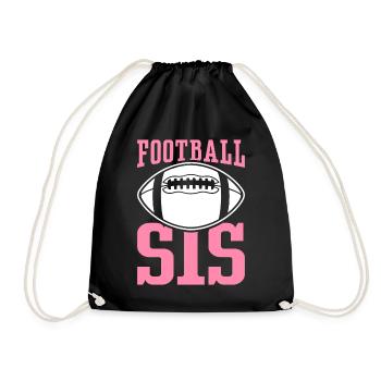 Football Sister Football Player Sister - Drawstring Bag - black - Front