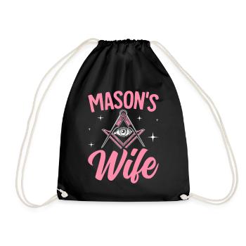 Freemasonry Wife Freemasonry Masonry Master - Drawstring Bag - black - Front