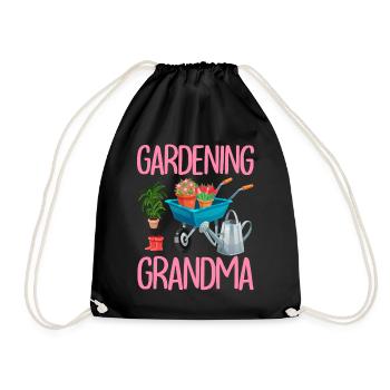 Gardening Grandma Gardener Woman Plant Lover - Drawstring Bag - black - Front
