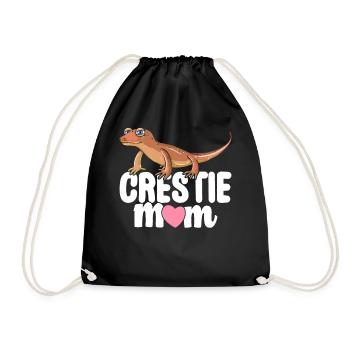 Crestie Mom Crested Gecko Eidechse - Turnbeutel - Schwarz - Vorne