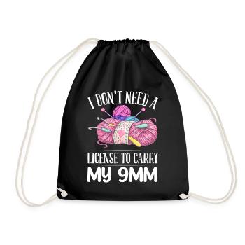 Crochet Knitting Crochet Hook License to Take Away 9m - Drawstring Bag - black - Front