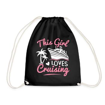 This Girl Loves Cruises Cruise Urlau - Drawstring Bag - black - Front