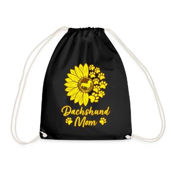 Teckel Maman Chien Maman Chien Amoureux Tournesol - Sac de sport léger - noir - Devant