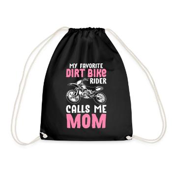 Dirt Bike Rider Calls Me Mom Dirt Bike Mom Motorcy - Drawstring Bag - black - Front