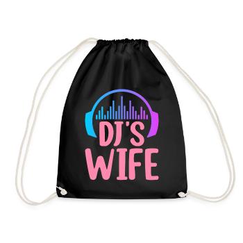 DJ's Wife Disc Jockey Plattenspieler - Turnbeutel - Schwarz - Vorne