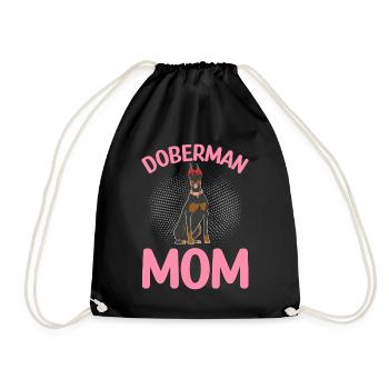 Dobermann Mama Dobermann Halstuch - Turnbeutel - Schwarz - Vorne