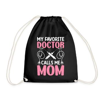 Favorite Doctor Calls Me Mom Medical Student Medical Student - Drawstring Bag - black - Front