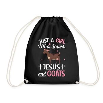 Just A Girl Who Loves Jesus And Goats Farmer Ranch - Turnbeutel - Schwarz - Vorne