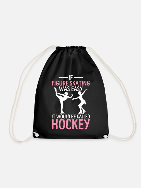 Figure Skating Called Hockey Skaters - Drawstring Bag - black