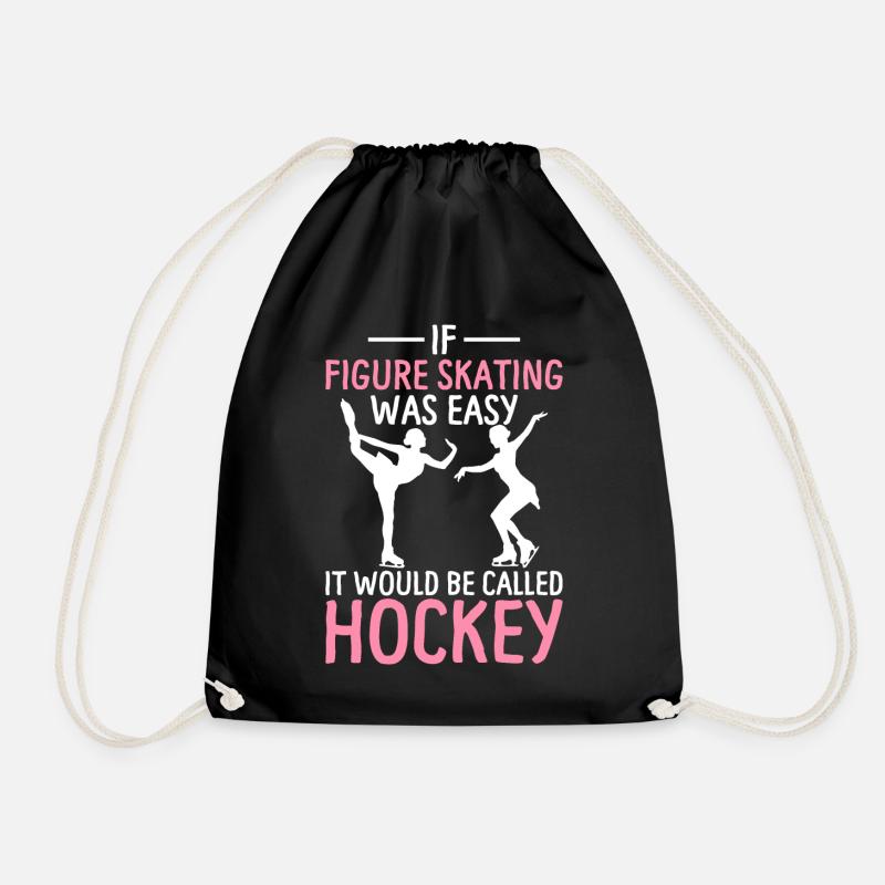 Figure Skating Called Hockey Skaters - Drawstring Bag - black